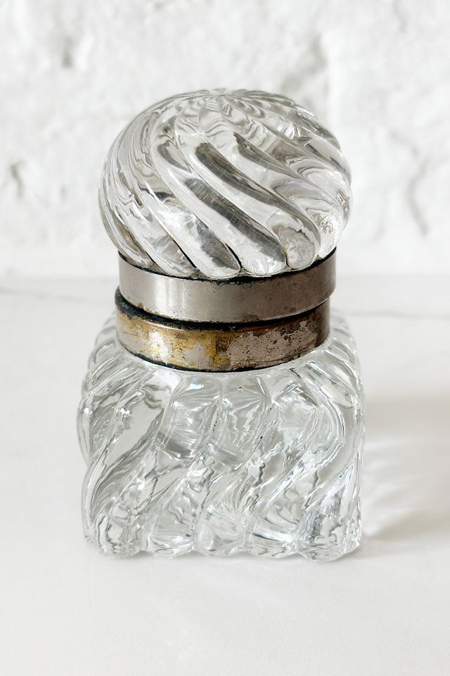 Old Flame Candle Co. Vintage 1900s Swirled Glass Inkwell #1