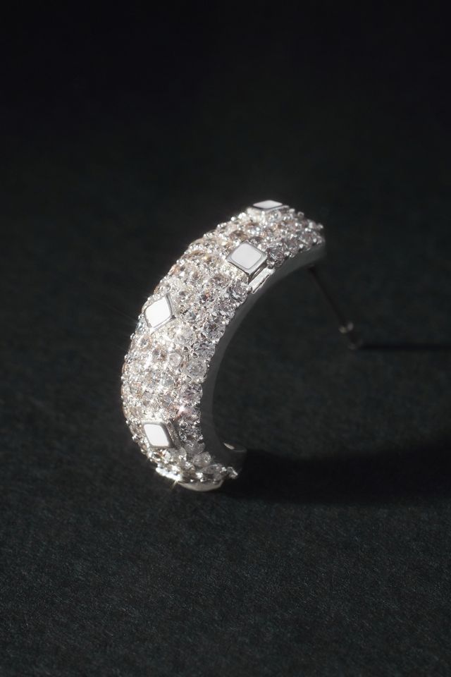 Pavé Huggie Hoop Earrings #1