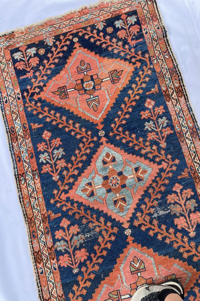 2'3 x 3'1 Antique Persian Scatter rug #2491 - Blue Parakeet Rugs