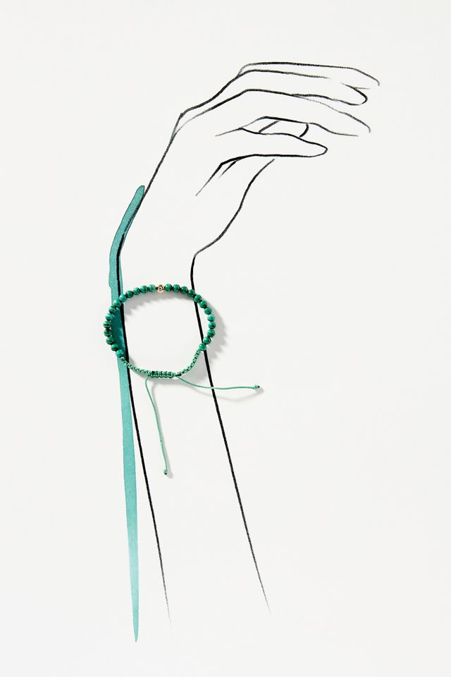 Rachel Reid Jewelry Diamond Bezel and Gemstone Adjustable Bracelet #2