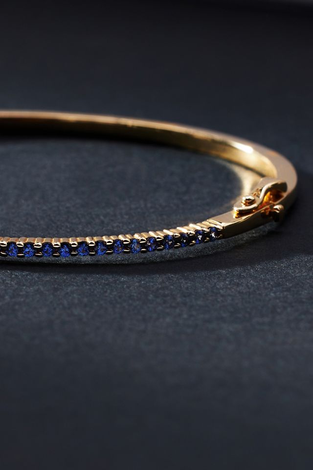 Rachel Reid Jewelry Blue Sapphire Bangle Bracelet #1