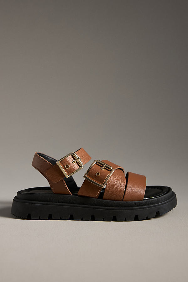 Shop Shoe The Bear Rebecca Buckle Sandals In Brown