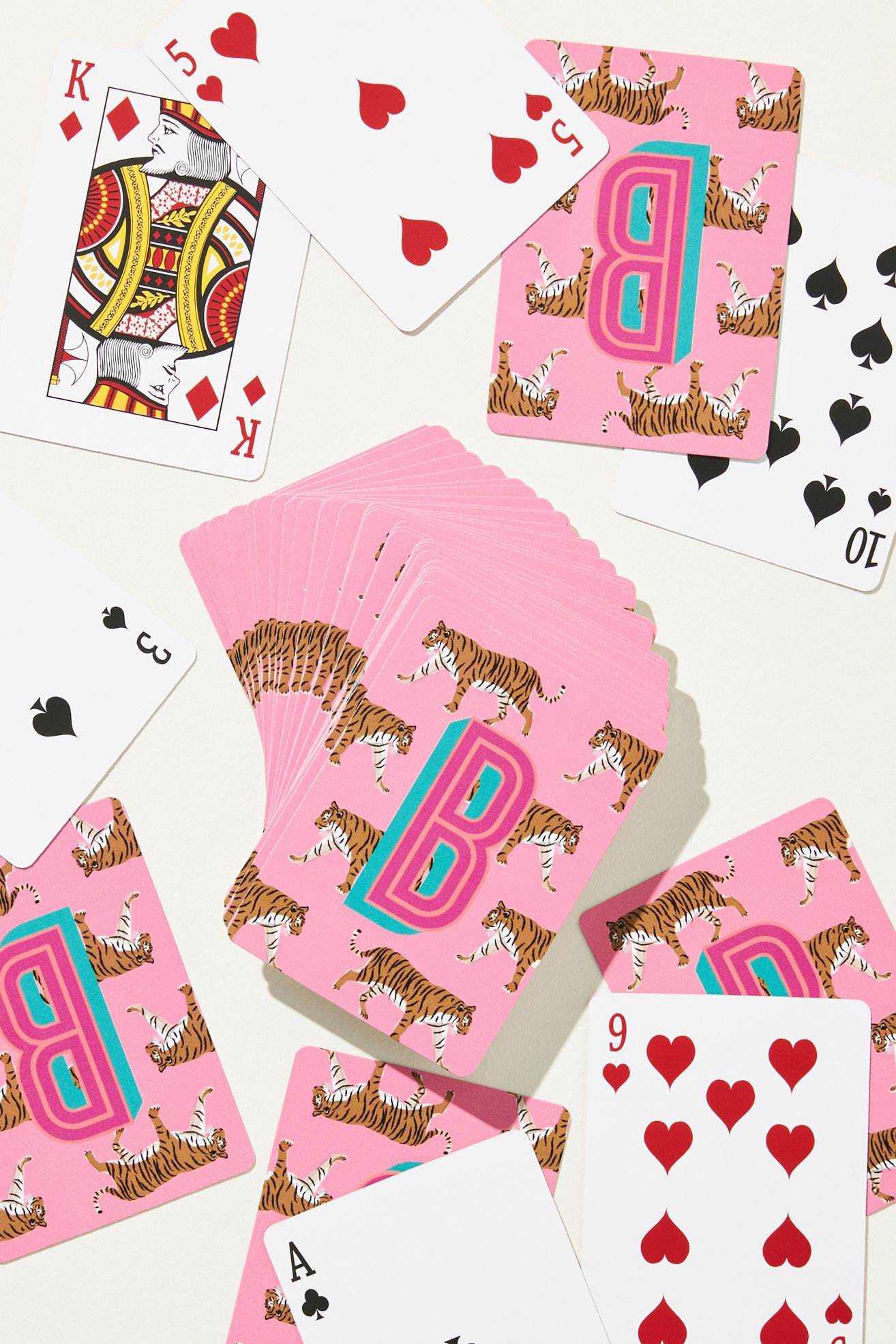 Clairebella Maya Monogrammed Playing Cards - Pink, H