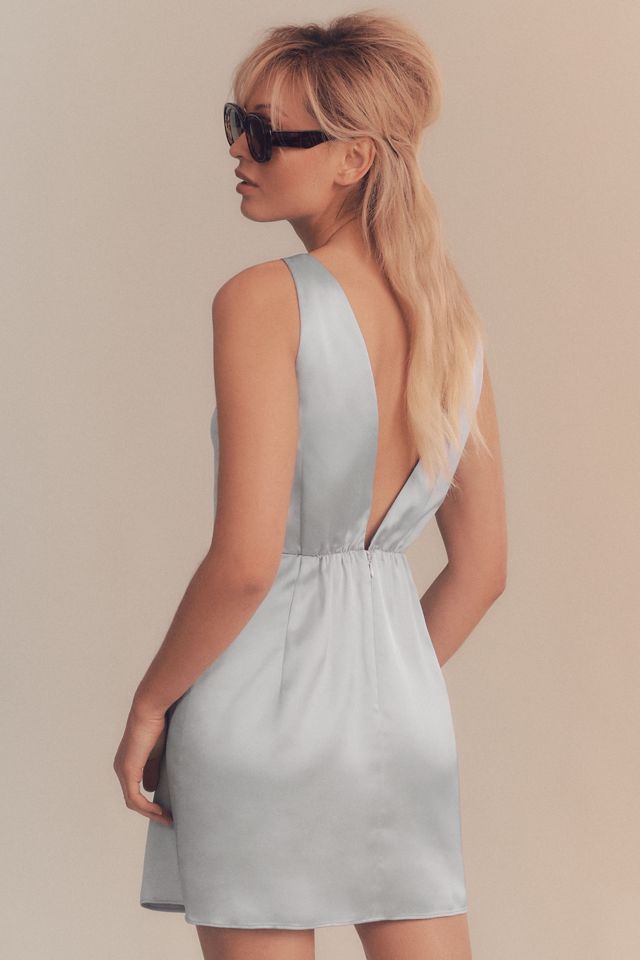 BHLDN Alice High-Neck Stretch Satin Mini Dress #1