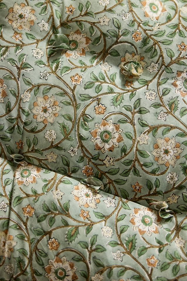 Tufted Cotton Floor Cushion, Garden Floral | AnthroHome