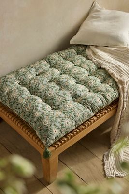 Tufted Cotton Floor Cushion, Garden Floral