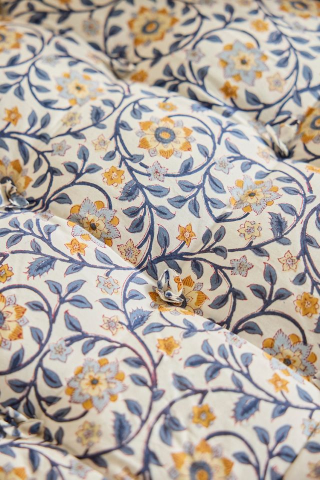 Tufted Cotton Floor Cushion, Garden Floral #1