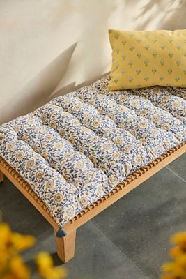Tufted Cotton Floor Cushion, Garden Floral