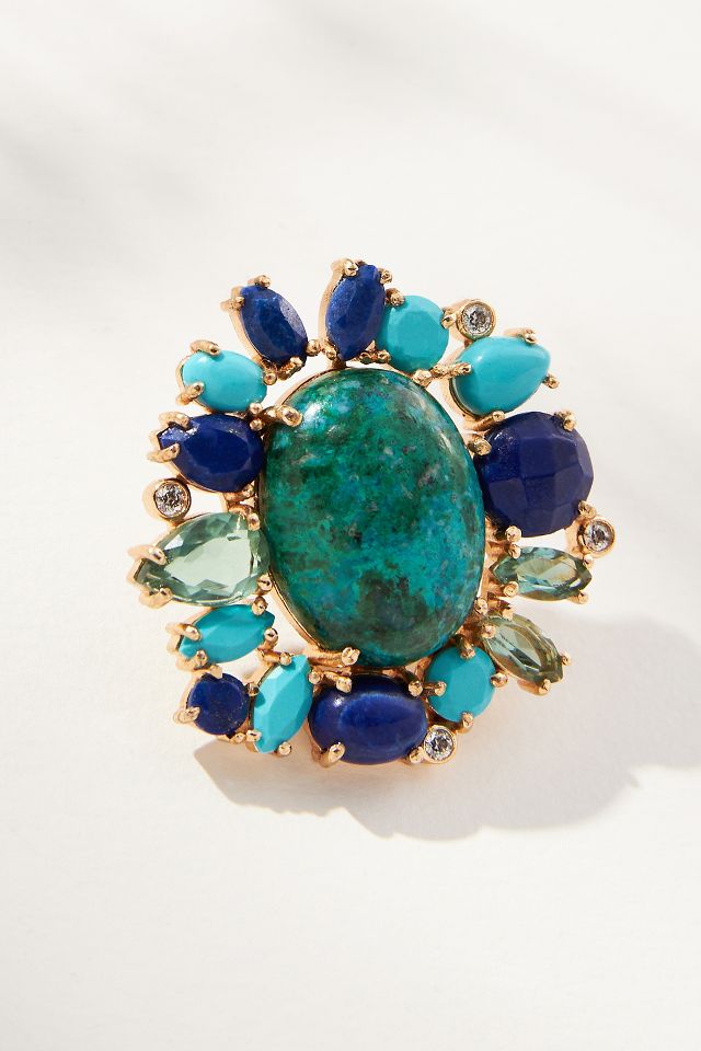 Atelier Mon Turquoise Stone Brooch | Anthropologie