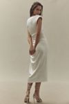 BHLDN Francesca High-Neck Stretch Satin Midi Dress | Anthropologie