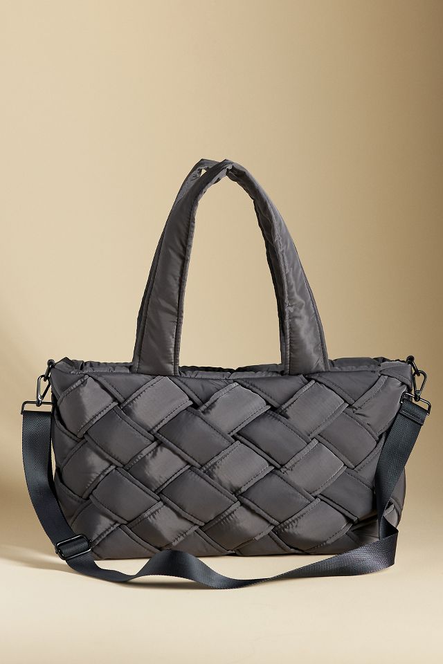 Puffy Woven Nylon Tote by Anthropologie in Black, Women's