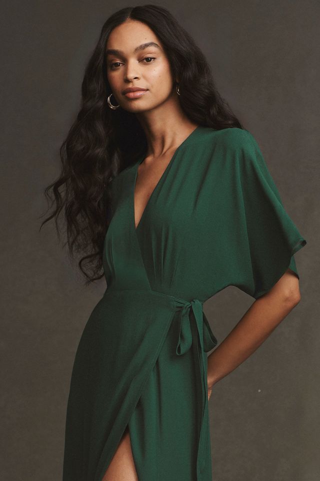 Reformation Winslow Short-Sleeve V-Neck Wrap Maxi Dress #1