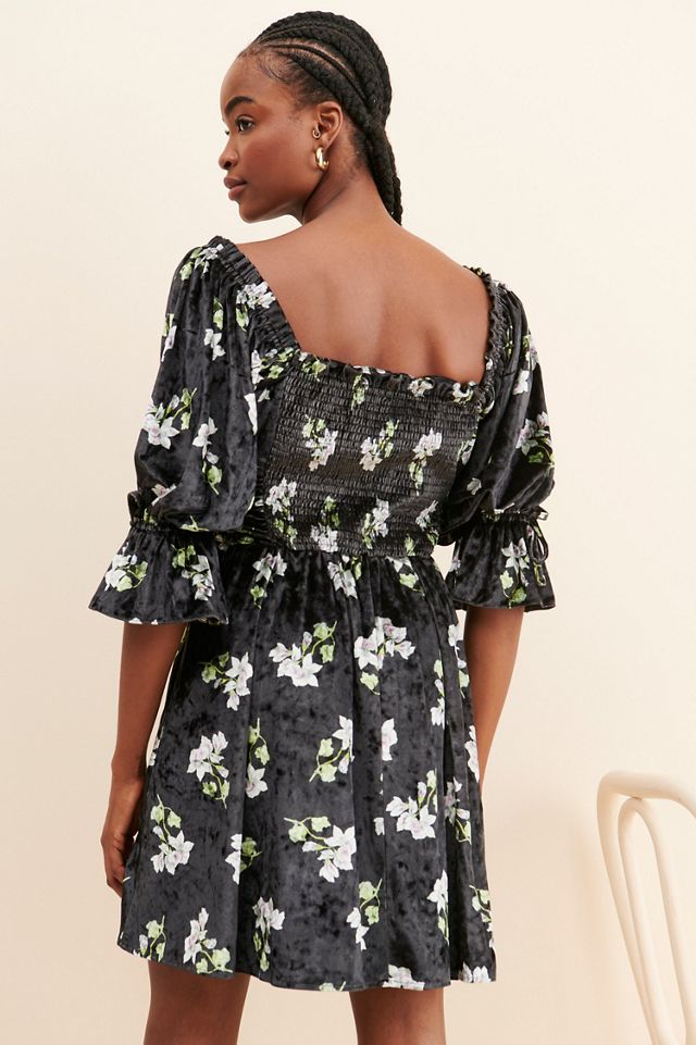 Hutch Velvet Floral Mini Dress #1
