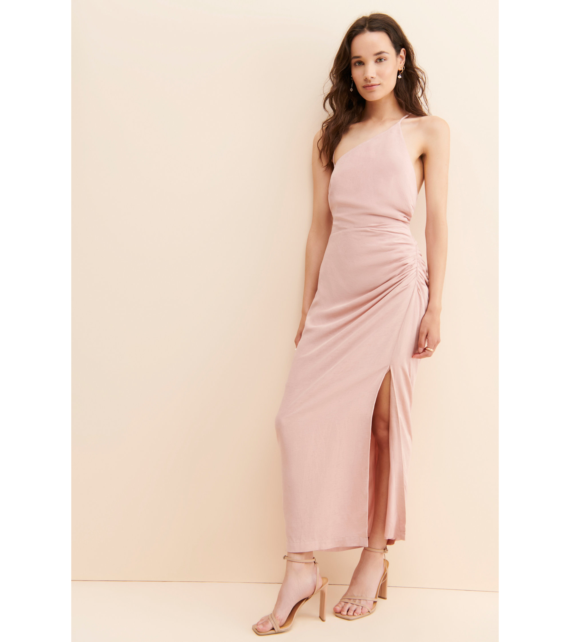 Ruched Asymmetrical Dress - Image 1