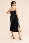 open lace back dress Soft Blue One Shoulder Midi Skylar Dress