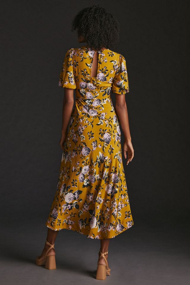 Maeve Floral Puff-Sleeve Midi Dress #1