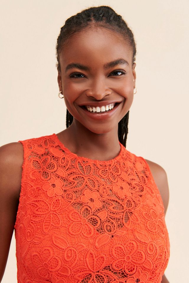 Hutch Floral Lace Sheer Mini Dress #2