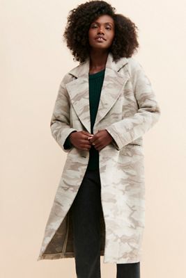 Avec Les Filles Camo Printed Overcoat