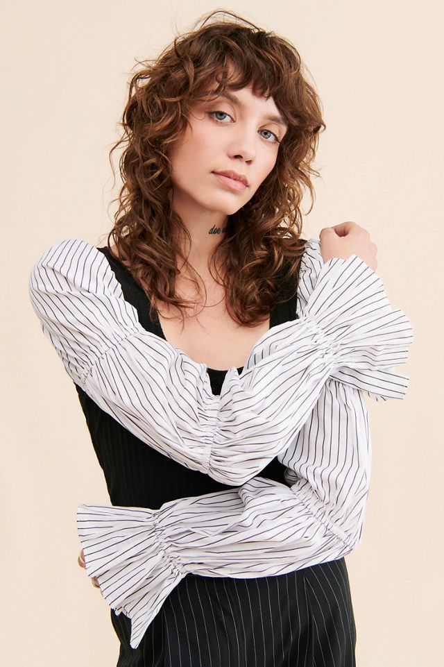 Hutch Mixed Media Cinched Sleeve Top #2