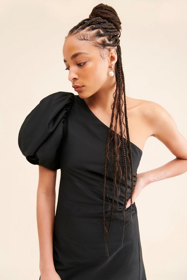 Aureta One-Shoulder Puff-Sleeve Dress #2