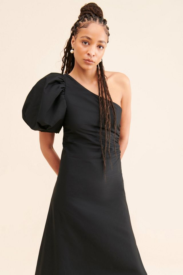 Aureta One-Shoulder Puff-Sleeve Dress #3