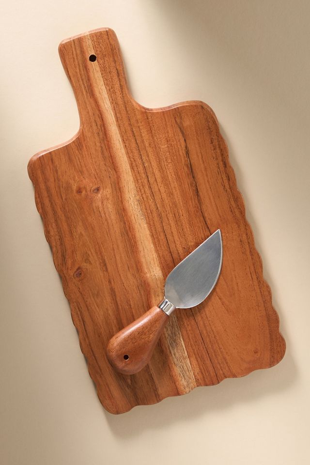 Mini Scalloped Cheese Board & Knife #1
