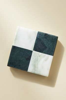 Josie Checkered Marble Coaster