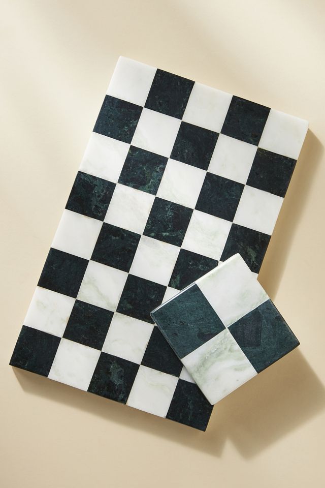 Josie Checkered Marble Coaster #1