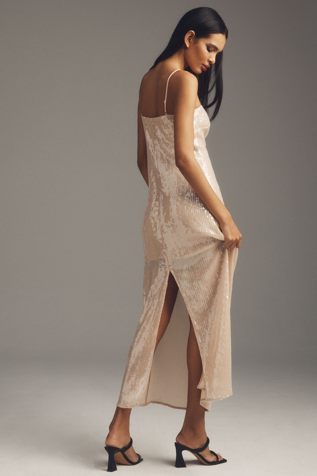 Hutch Sequin Back-Slit Maxi Dress