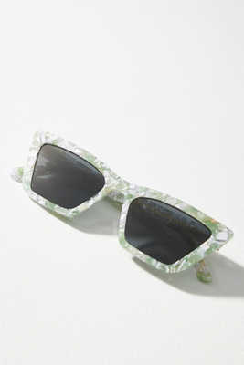 I-sea X Anthropologie Rosey Polarized Sunglasses In Green