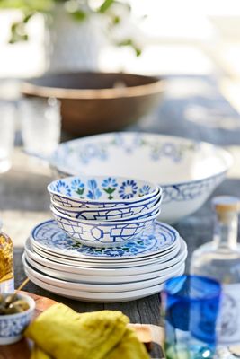 Sea Tile Melamine Bowls, Set of 4
