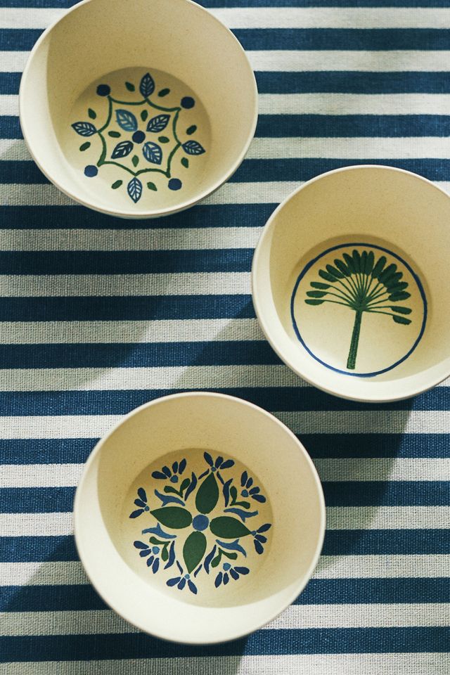Sea Tile Melamine Nut Bowls, Set of 3 #1