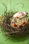 Floral Glass Egg Ornament #4