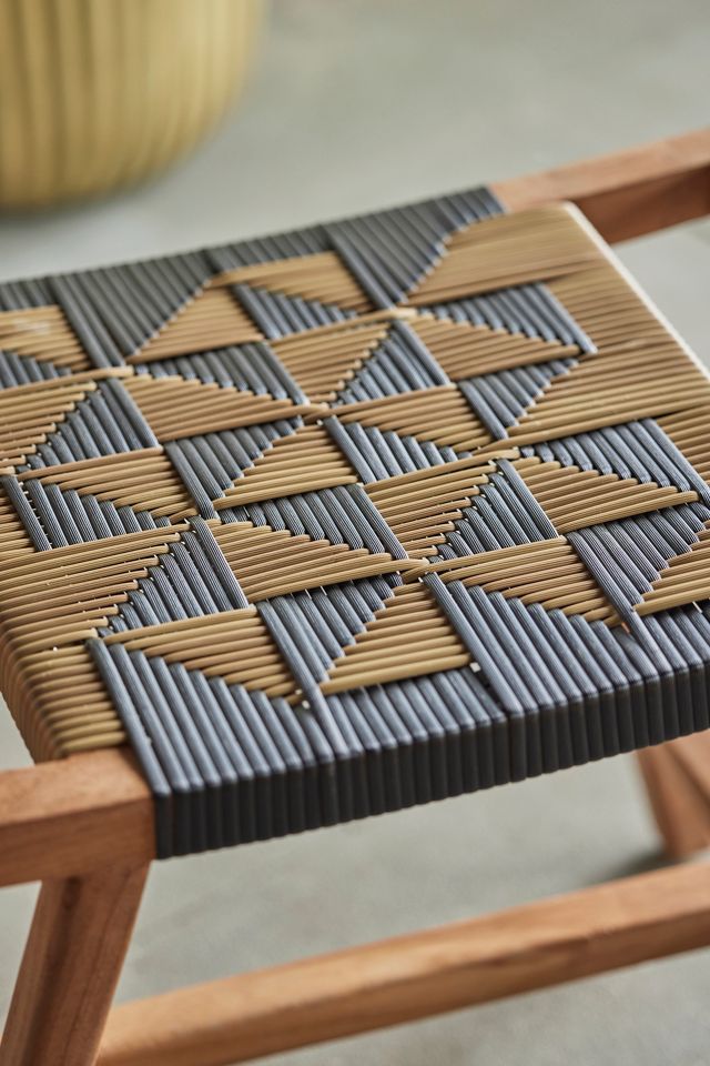 Havana Wicker + Teak Stool #1