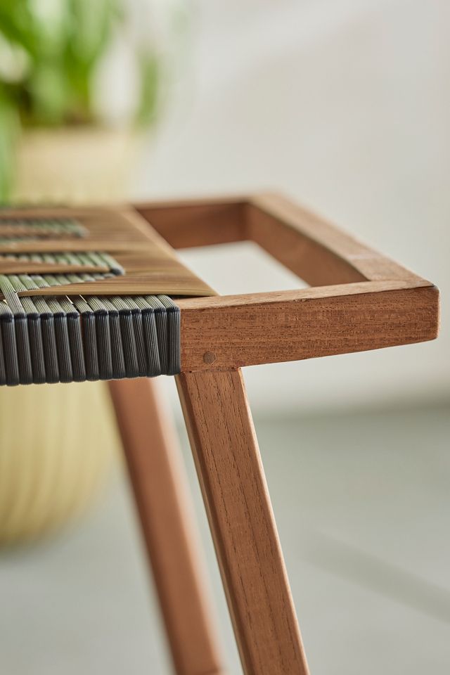 Havana Wicker + Teak Stool #3