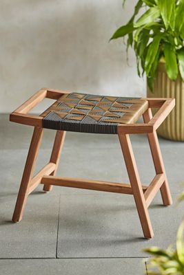 Havana Wicker + Teak Stool
