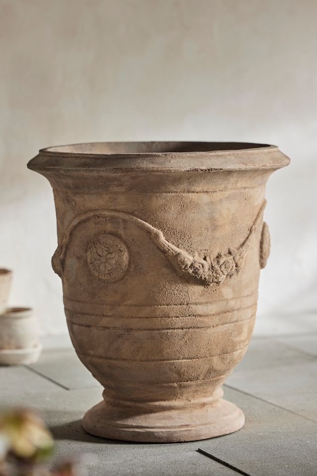 Floral Swag Terracotta Urn #2