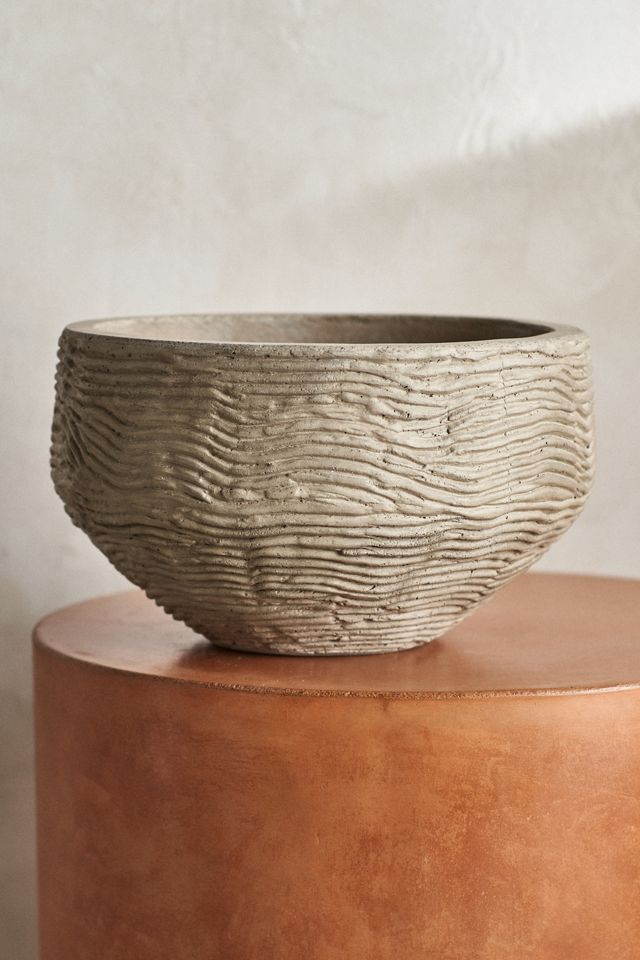 Wavy Concrete Bowl Planter #5