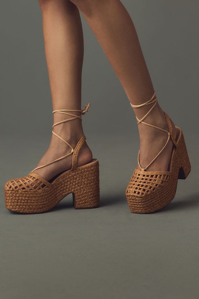 Platform caged hot sale heels