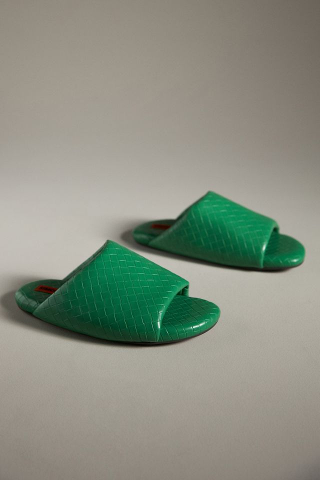 SIMONMILLER Woven Faux-Leather Bubble Slide Sandals #1