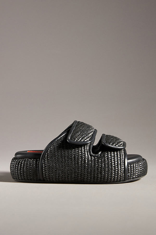 Simon Miller Cro Woven Dual-grip Slide Sandals In Black