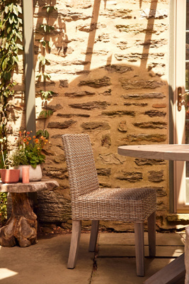 Terrain Ridgeline Wicker + Teak Side Chairs, Set Of 2