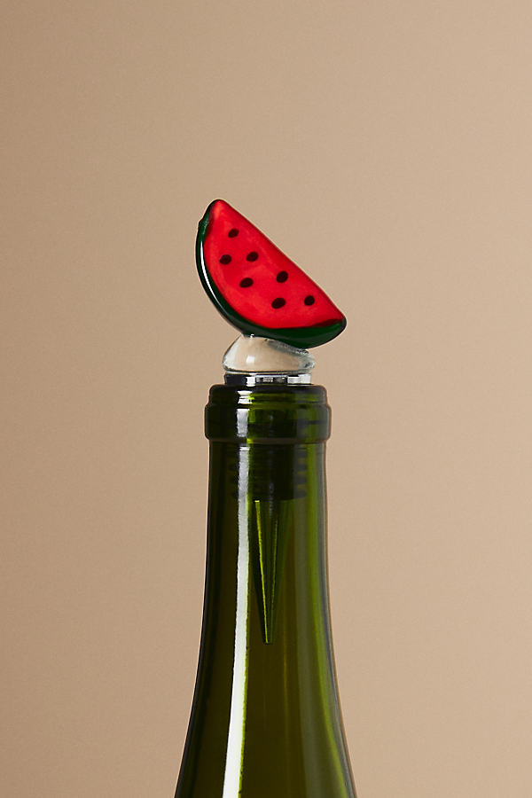 Anthropologie Fruta Bottle Stopper In Green