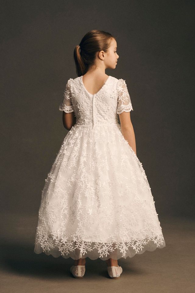 Princess Daliana Short-Sleeve Lace Flower Girl Dress #1