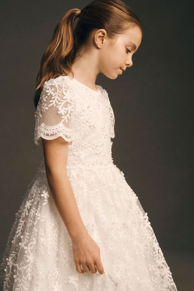 Princess Daliana Short-Sleeve Lace Flower Girl Dress #2