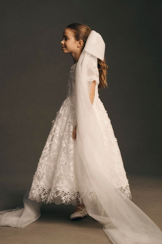 Princess Daliana Short-Sleeve Lace Flower Girl Dress #5