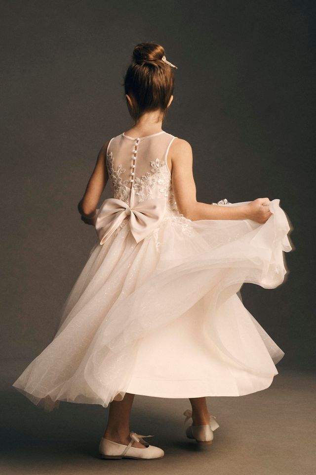 Princess Daliana Sparkle Appliqué Flower Girl Dress #1