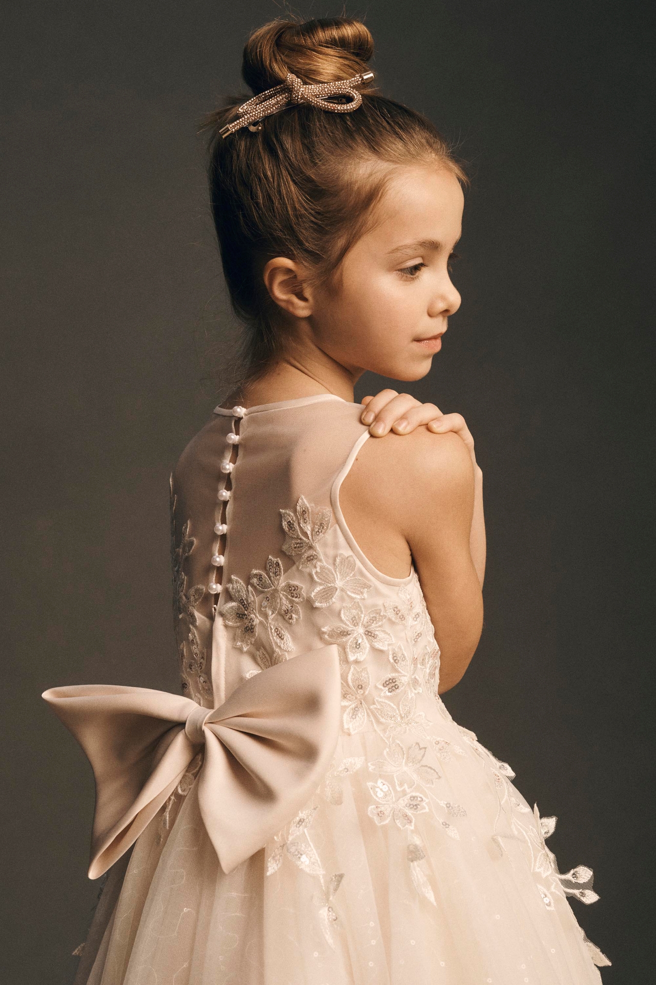 Princess Daliana Sparkle Appliqué Flower Girl Dress