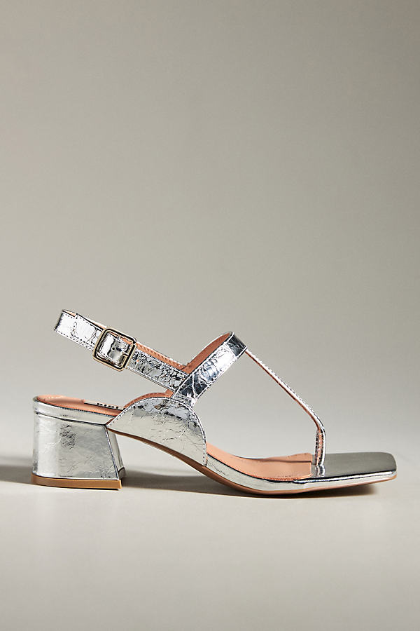 Bibi Lou Rosie T-strap Sandals In Silver
