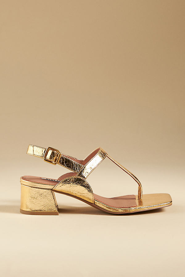 Bibi Lou Rosie T-strap Sandals In Gold